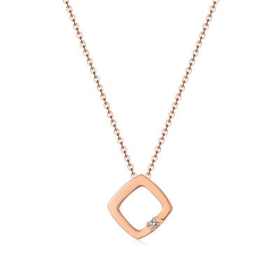 China CLASSIC Women Necklace 18K Rose Solid Gold Pendant Jewelry Set Gold AU750 Real Diamond Necklace Trendy Chain Necklaces for sale