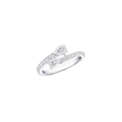 China Wholesale 14K Gold Diamond Pear Ring Cross Engagement CLASSIC Wedding Ring for sale