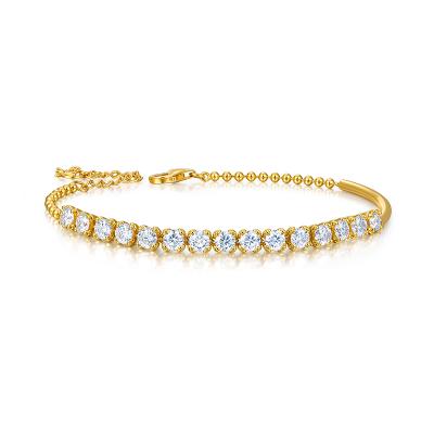 China CLASSIC Most Popular Solid Yellow Gold Tennis Bracelet Jewelry 18K Real Diamond Bracelet For Lady for sale