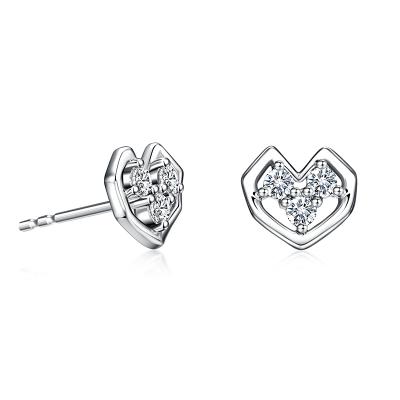 China Cheap Jewelry Wholesale CLASSIC Earrings For Women's Love 18k Wings Diamond Earrings Smart Heart Stud Earrings for sale