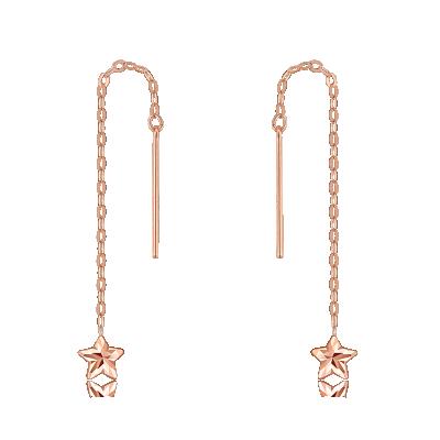 China 2021 Fashion CLASSIC Simple Pure 18K Gold Earrings Long Shape Tassel Earrings For Women for sale