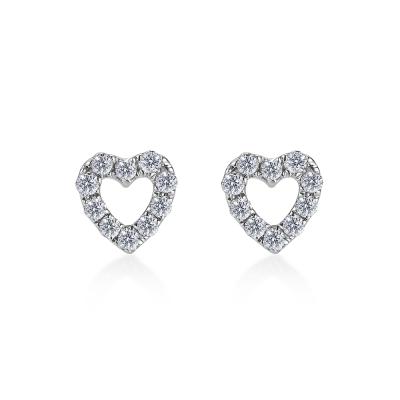 China 18k Gold Diamond Heart Earrings Studs 18k Real Gold CLASSIC Mosaic Earrings Natural Diamonds for sale