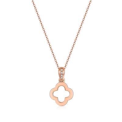 China Real Popular CLASSIC Popular Gold Pendant Natural Diamond Women Jewelry 18k 4 Leaf Clover Necklace 18K Gold Necklace For Women Gift for sale