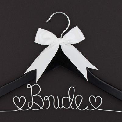 China Eco-friendly custom made wedding hanger bridal hanger with a line personalized letters wedding hanger for unique and special bridal shower gift instant for sale