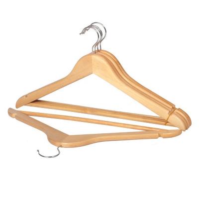 China New fashion high grade percha custom made classic luxury elegant style eco-friendly hanger wooden hangers for boutique supermarket store display for sale