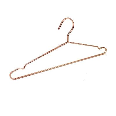 China Eco-Friendly Heavy Duty Coat Hanger Gold Metal Coat Hangers Galvanized Metal Wire Standard Hangers For Closet Wardrobe Bedroom Display for sale