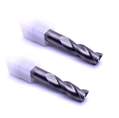 China Chinese Good Quality HRC70 Solid Carbide Spiral 4 Flute CNC Suppliers CNC End Mill Cutter Rough Tool for sale