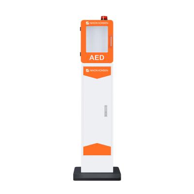 China Outdoor and indoor use floor standing with external strobe alarm system and defibrillator light automated AED cabinet for sale