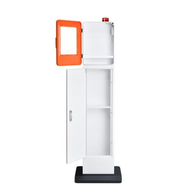 China Outdoor And Indoor Use Alarm System And Strobe Light Floor Standing Metal AED Cabinet for sale