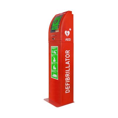 China Outdoor Use WAP-Health Defibrillator Semi Automatic External First Aid And Curved Floor Standing AED Cabinet for sale