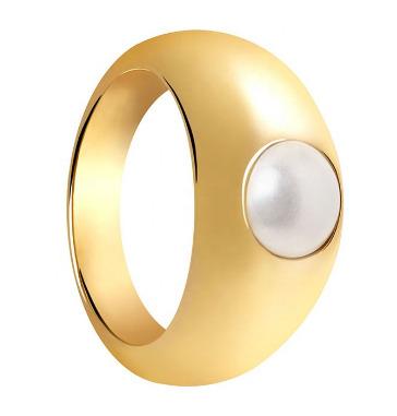 China Custom Wholesale Environmental Friendly Logo 18K Gold Plated 925 Silver Pearl Engagement Rings For Women for sale