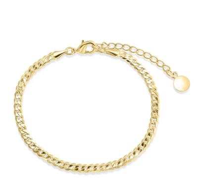 China Hiphop 2020 Women Fashion Cuban Link Bracelet 14K Silver Gold Jewelry 925 Miami Adjustable Bracelets for sale