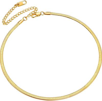 China Girls Nickel Free Layered Choker Necklace Snake Calf Chain Jewelry Gold Filled Stainless Steel Necklaces for sale