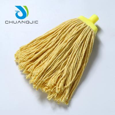 China Durable Custom Super Absorbent Plastic Replacement Cotton Wet Mop Head Polyester For Hotel Floor Cleaning for sale