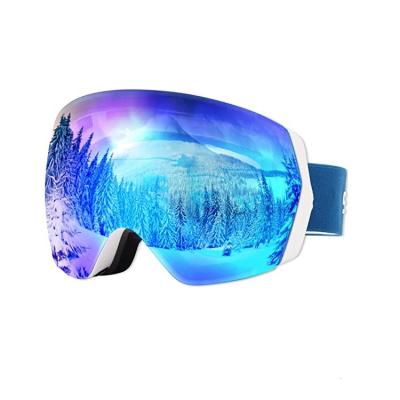 China Anti-fog CE Certificated Ski Goggles UV Anti-glare 400 Custom Made Women And Men Wind Resistance Snow Goggles Supplier for sale