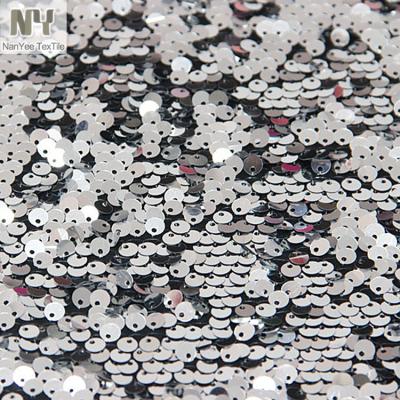 China Nanyee Fluorescent Textile Trade Assurance Cover All Plain Silver Sequin Fabric for sale