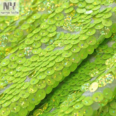 China Nanyee Breathable Textile Double Layer Prasinous Star Sequin Fabric Breathable for sale