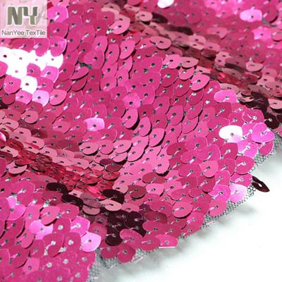 China Nanyee Fluorescent Textile Wholesale All Kinds Of 9mm Sequin Fabric for sale