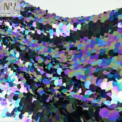 China Nanyee Breathable Textile Online Wholesale Magic Essence Round Big Sequin Fabric for sale