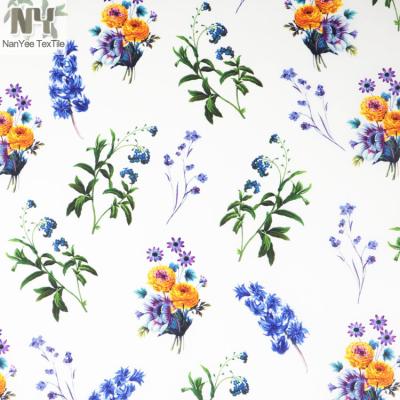 China Orchid Print Fabric Nanyee Textile Heat Transfer Orchid Print Fabric On Poly Chiffon for sale