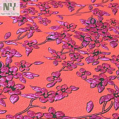 China Nanyee Fluorescent Textile Woven Polyester Brocade Lurex Jacquard Fabric for sale