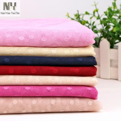 China Nanyee Textile Hot Cheap Prices Polyester Double Faced Multi Polka Dot Mesh Fabric Selling By Meter for sale