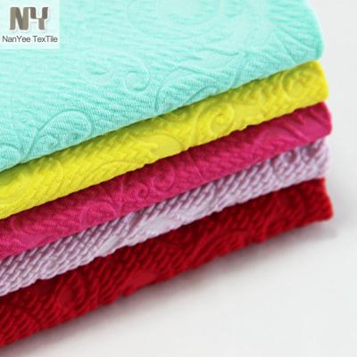 China Custom Stretch Nanyee Textile 3D Knitted Jacquard Mesh Scuba Embossed Fabric for sale