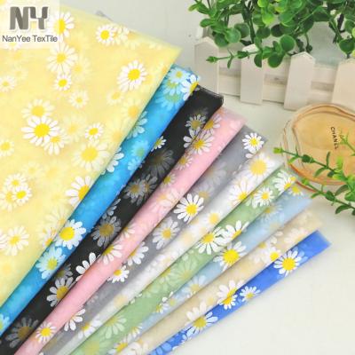 China Nanyee's Popular Lightweight Daisy Pattern Mesh Fabric Viable Textile for sale