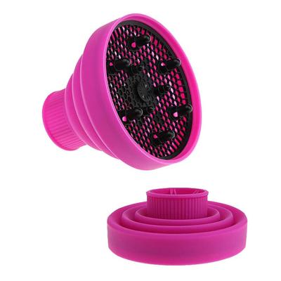 China Professional Salon Tools Bent Universal Folding Diffuser Attachment Hair Dryer Loop Curly Silicone Hair Diffuser for Hair Dryer for sale