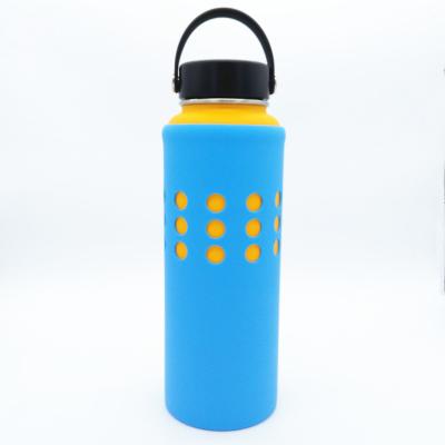 China Viable Glass Water Bottle Cover Case Silicone Protective Sleeve , Stainless Steel Water Bottle Vacuum Insulated Flask Sleeve for sale