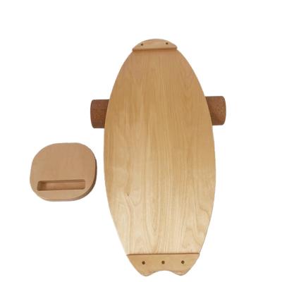 China Factory Customized Yoga Exercise Wooden Balance Board Trainer With Roller Multifunctional Trainer For Serfin Skateboard Yoga Wholesale Quality for sale