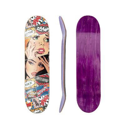 China Cheap Adult China Custom 31*8inch Maple Skateboard Wooden Board Empty Pro Decks For Skateboard for sale