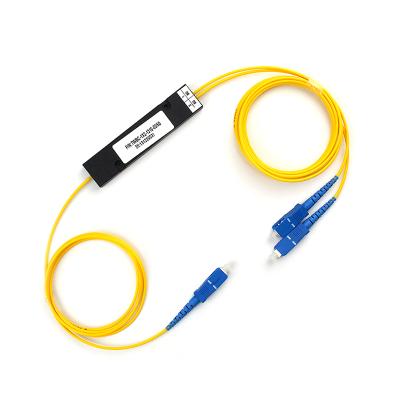 China Good Price 1*2 FTTH SC UPC PLC Splitter FTTH Fiber Optic ABS Box Splitter for sale