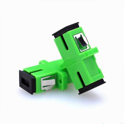 China FTTH Durable Using SC-SC APC Flange Green Aluminum Fiber Optic Adapters For Sale for sale