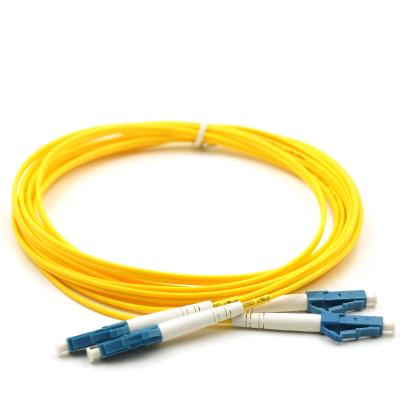 China FTTH Single Mode Duplex Fiber Optic Patch Cord Fiber Optic Cable Jumper 3M Yellow Cable Best Price LC UPC-LC UPC for sale