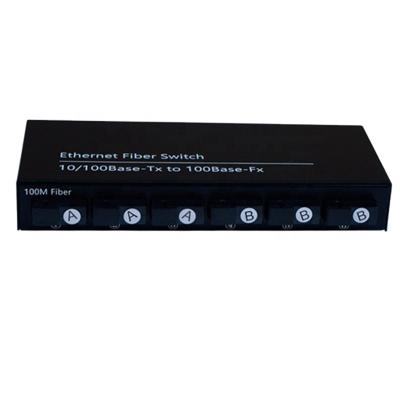 China DC5V/1A 6 Port 2 RJ45 10/100M Fiber Ethernet to Fiber Media Converter 25Km Single Mode SC Fiber Optic Transceiver with Good Price for sale