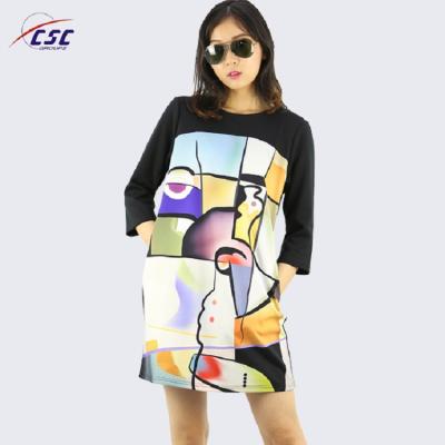 China 2019 Anti-Static Women Dresses Casual Summer Vocation Color Block Dress Women for sale