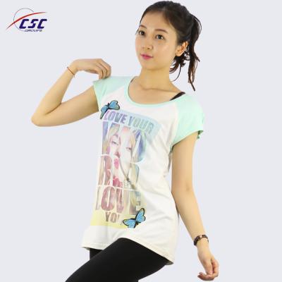 China 95% Cotton 5% Spandex O-neck Rhinestone Print Decoration Women's Digital Anti-pilling T-shirt for sale