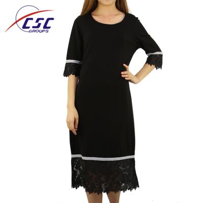 China Anti-Static Woman Clothes 2021 Tender O-necks Midi Autumn Casual Lace Dresses for sale