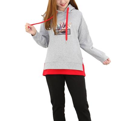 China Winter new product custom printed double-layer anti-shrink knitted ladies street style hoodie for sale