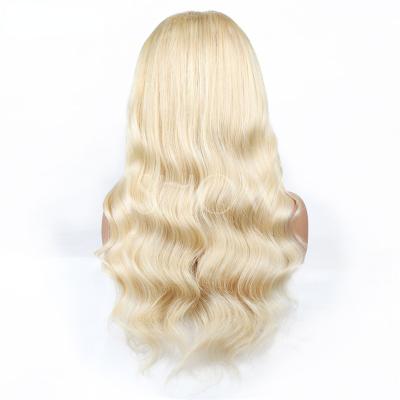 China Real Natural Body Wave Honey Lace Front Human Hair Wig From Europe And America 613# 4*4 for sale