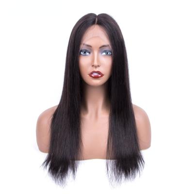 China Cheap Lace Front Wigs With Top Quality Real Human Hair Full Coverage Handwoven Straight Ladies Center Point Natural Main for sale