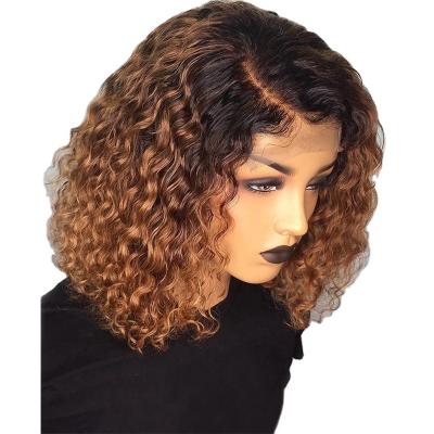 China Natural Curly Headband Bob Water Wave Hair Wavy Wig Bob Front Lace Head Bobhead Waterwave Hd for sale