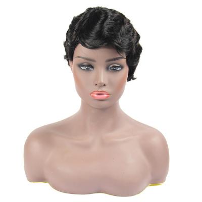 China 8 Inch Natural None Full Lace Short Hair 8 Inch Mechanism Wave Hair Coverage Wig for sale