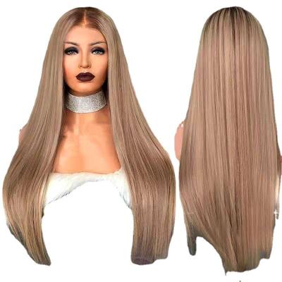 China Economical Custom Synthetic Chemical Fiber Long Straight Hair Display Long Straight Hair Wigs for sale