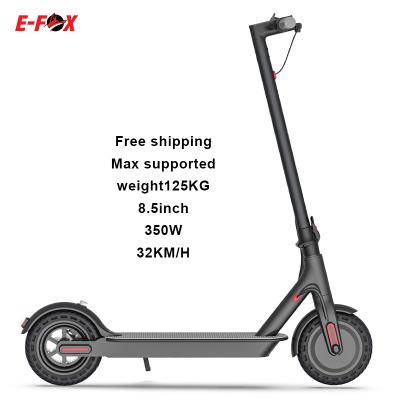 China 2021 New 8.5 Inch Black Unisex Adult Electric Scooters 350w 2 Wheel Foldable Electric Scooter for sale