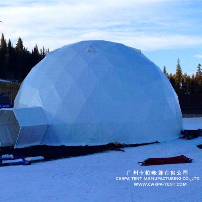 China Water proof/flame retardant /UV-resistant/self-supporting/long lifespan 8m diameter steel structure fabric geodesic dome tent wholesale for sale