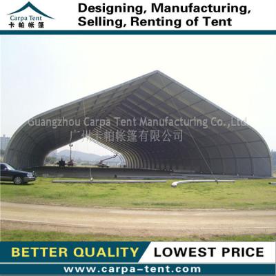 China Water proof/fireproof /UV-resistant/self-supporting/long lifespan Carpa curve tents used as aircraft hangar, helicopter hangars, vehicle hangars for sale for sale