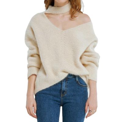 China Overseas wholesaler high neck anti-shrinkage fuzzy sweater lady's fuzzy sweaters for sale