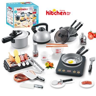 China DIY TOY Amazon hot sells modern plastic kids kitchen cookware toys for girls kitchen sets for sale